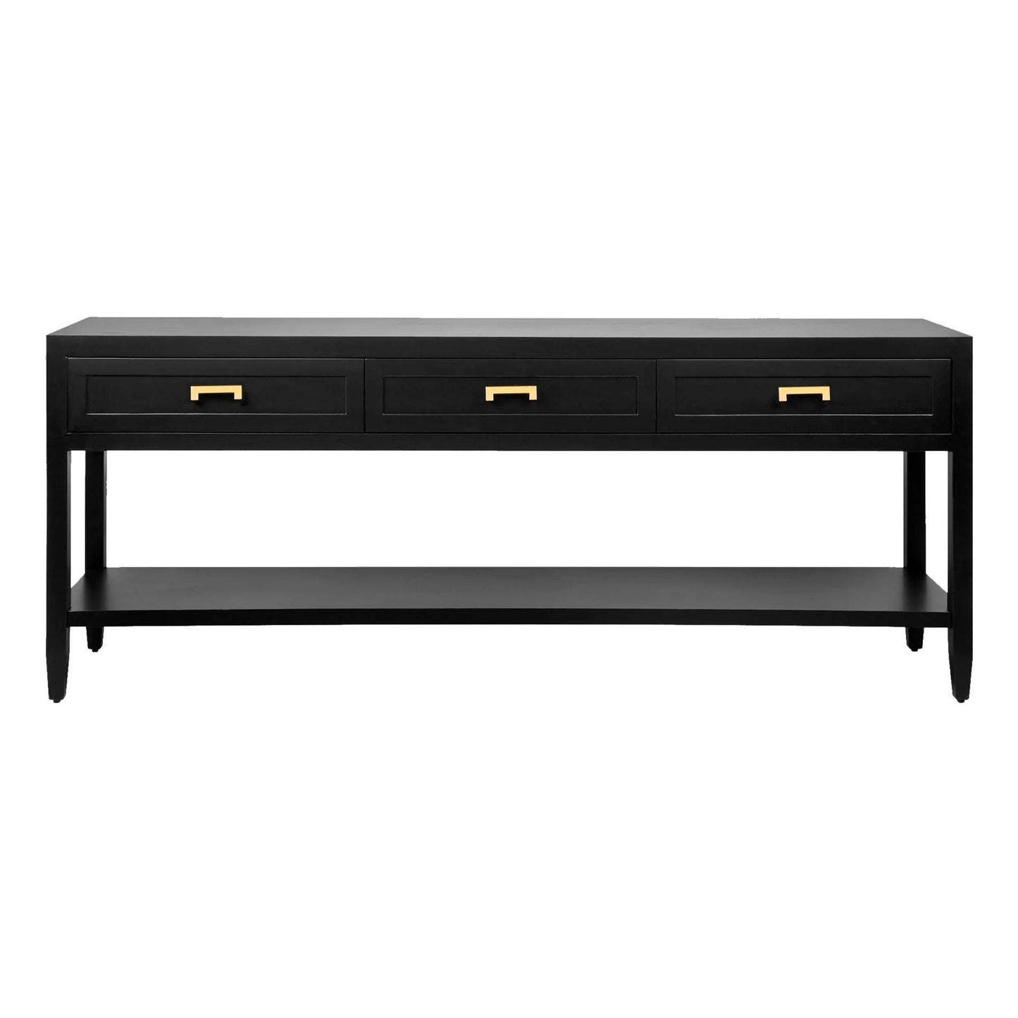 Soloman Large Three Drawer Open Console Table - White Console Table Cafe Lighting & Living Black