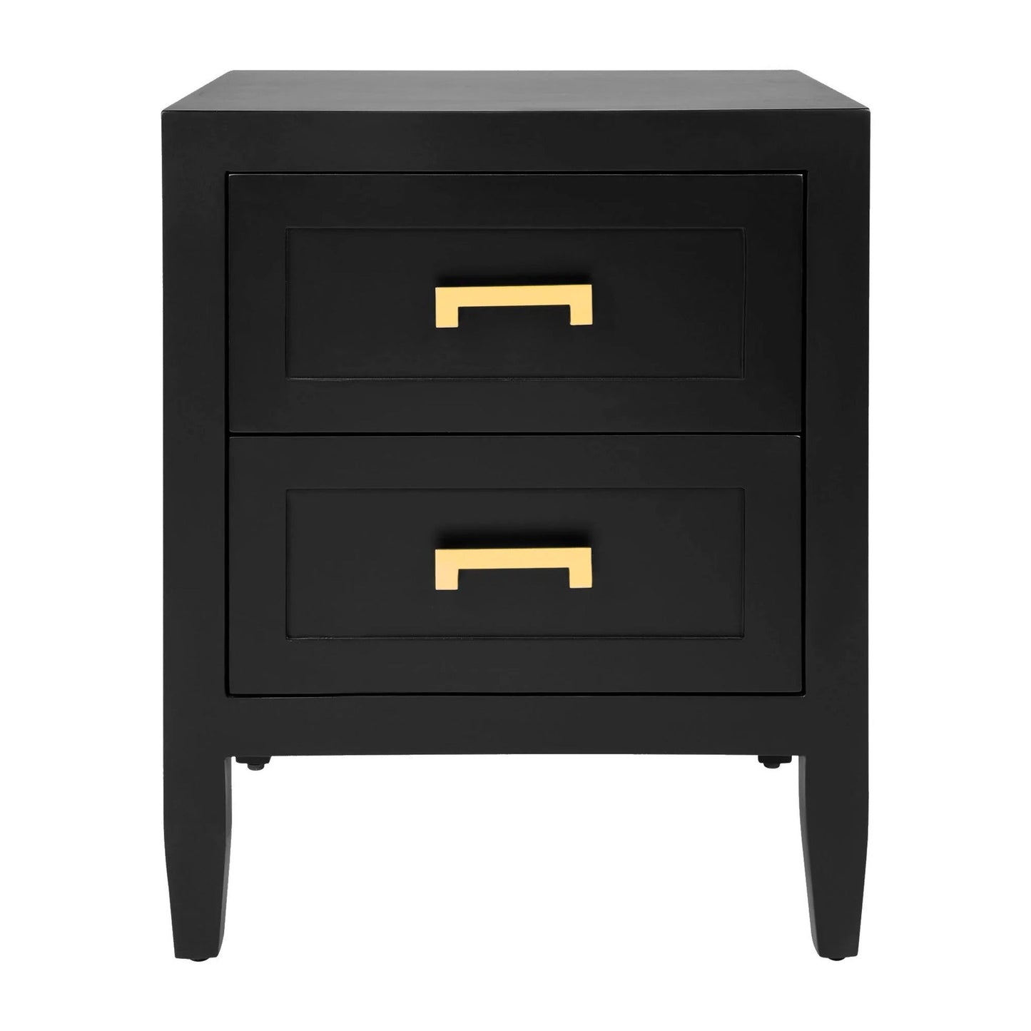 Soloman Small Two Drawer Bedside Table - White Bedside Table Cafe Lighting & Living Black Small