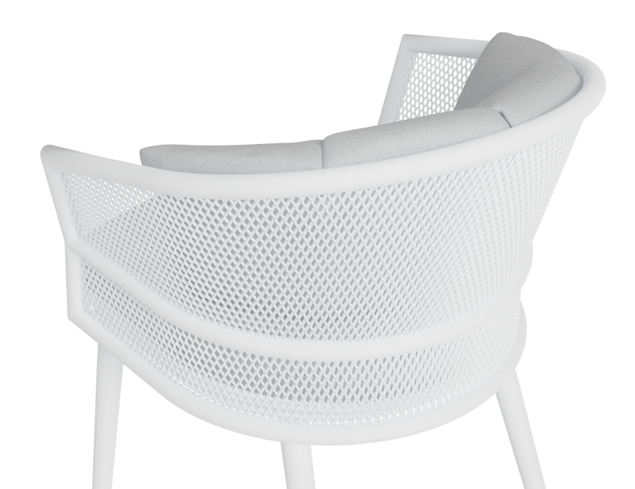 Avila Metal Outdoor Dining Chair - White