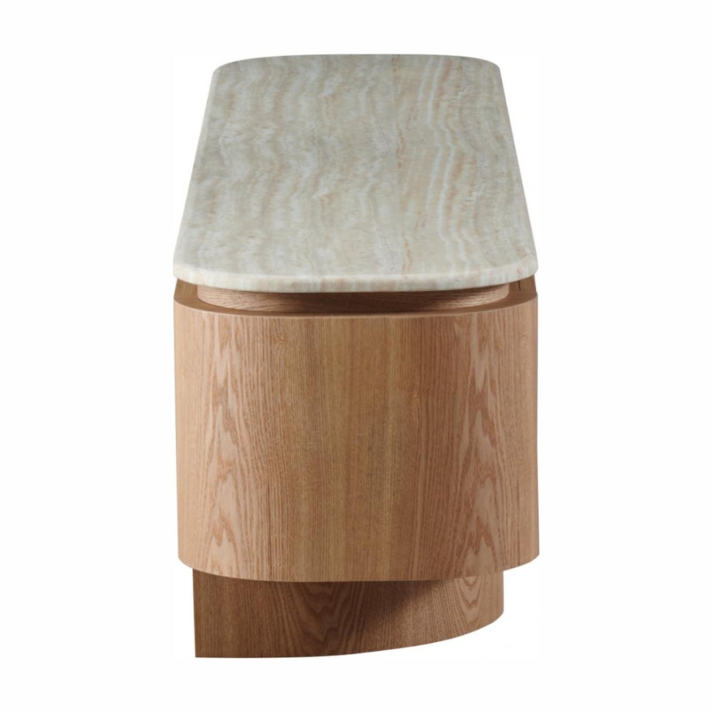 Waverley Matte Stone TV Entertainment Unit - White Travertine
