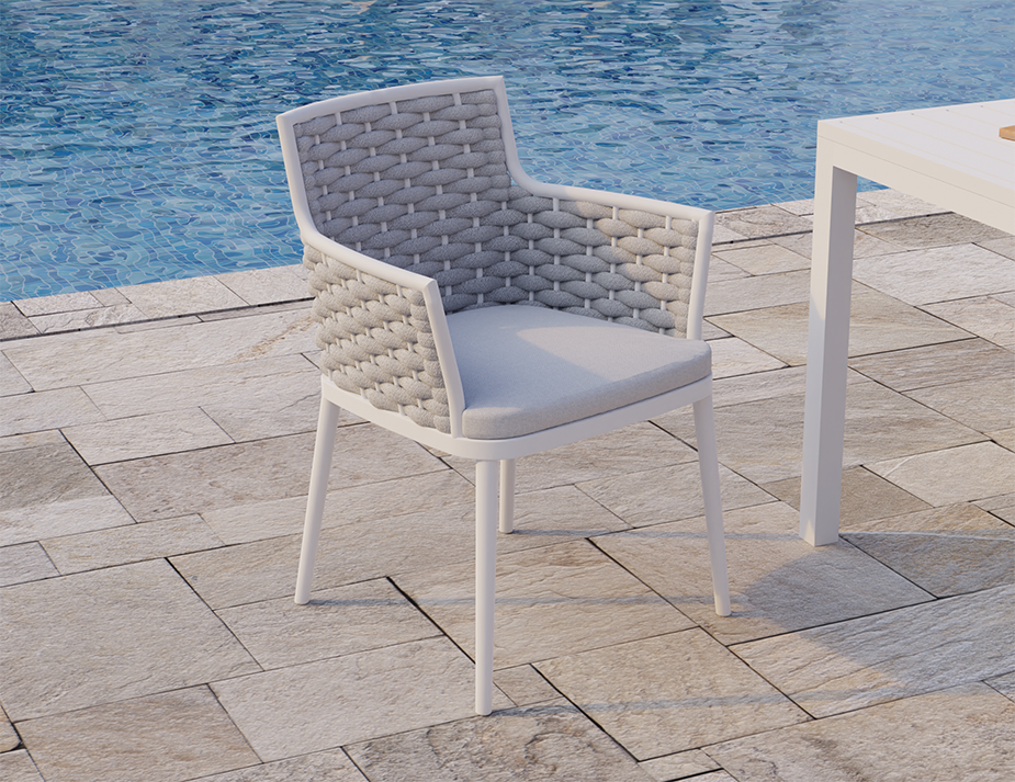 Siano Metal Outdoor Dining Chair - White