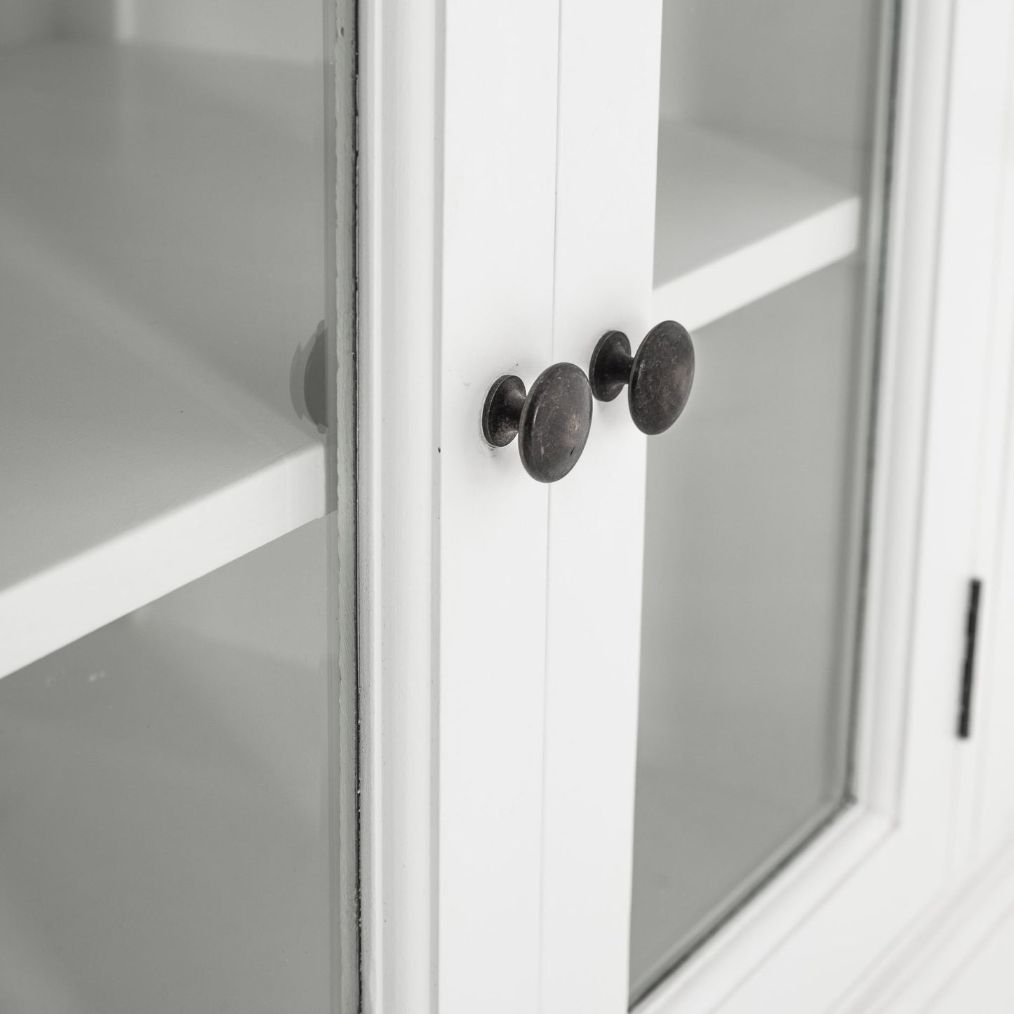 Halifax Classic White Glass 4 Door Buffet Table