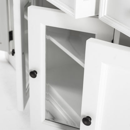 Halifax Classic White Glass 4 Door Buffet Table