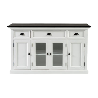 Halifax Classic White Glass 4 Door Buffet Table