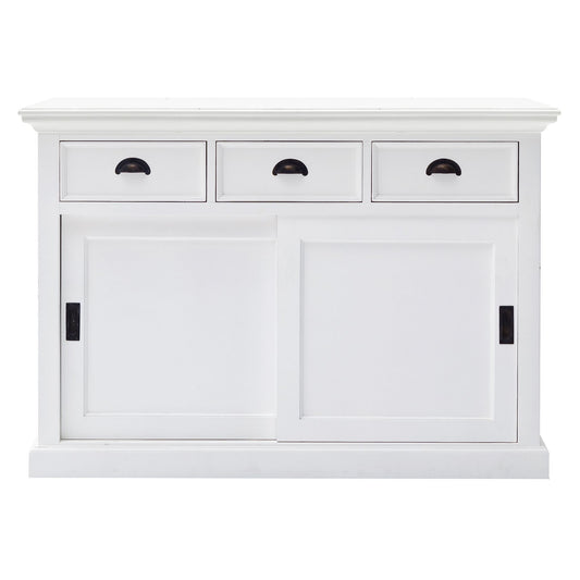 Halifax Classic White Sliding Door Buffet Table