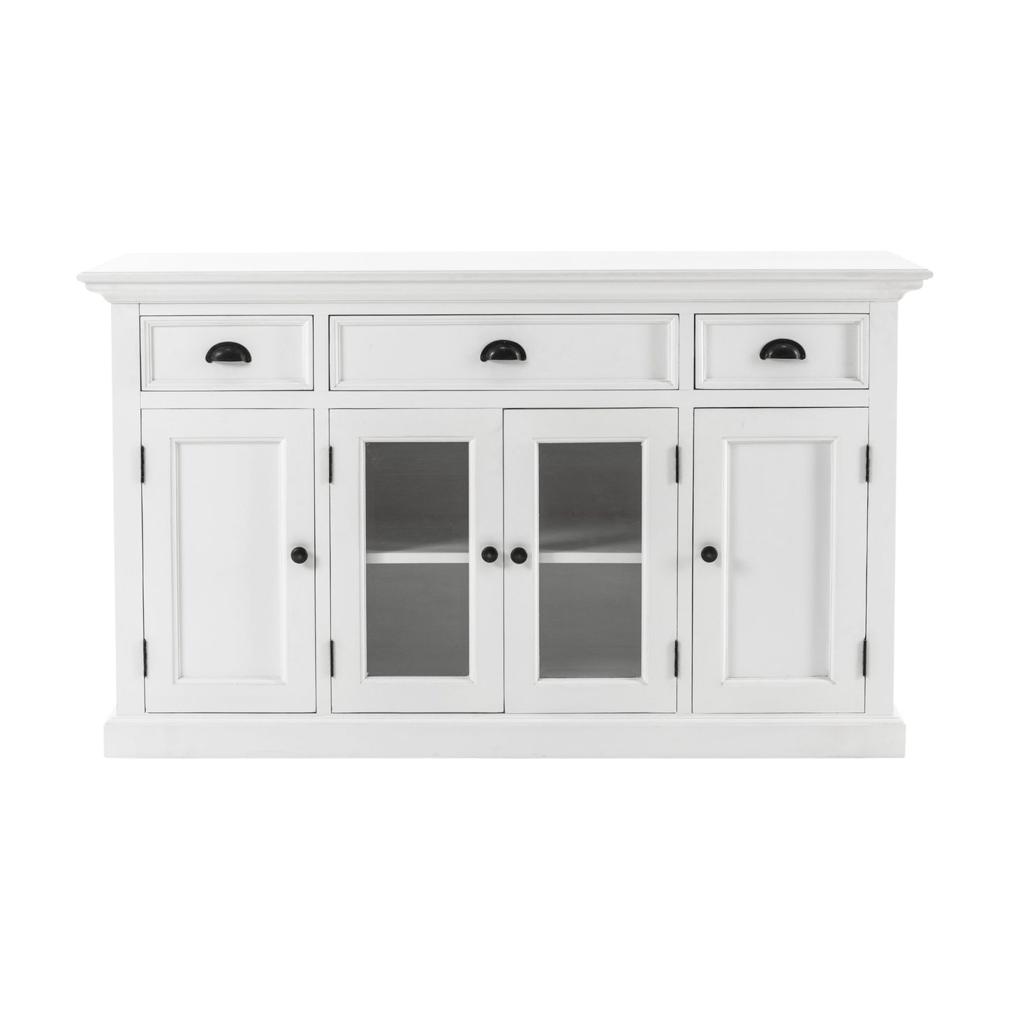 Halifax Classic White Glass 4 Door Buffet Table