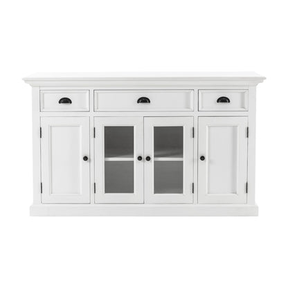 Halifax Classic White Glass 4 Door Buffet Table
