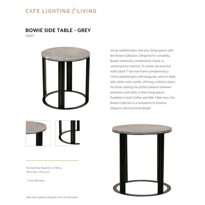 Bowie Marble Side Table Side Table Cafe Lighting & Living