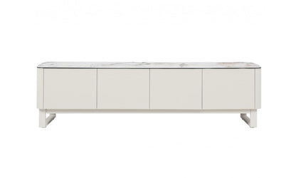Messina Marble TV Unit Milan White