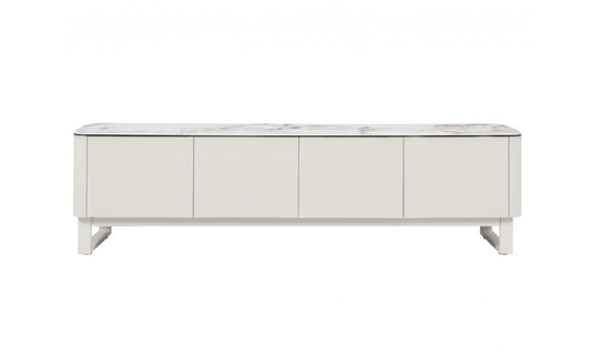 Messina Marble TV Unit Milan White