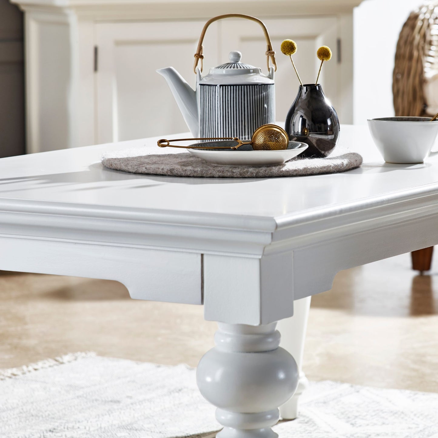 Provence Classic White Rectangular Coffee Table