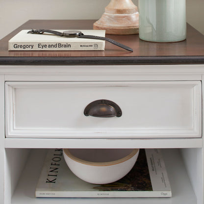 Halifax Accent Classic White Shelved Side Table