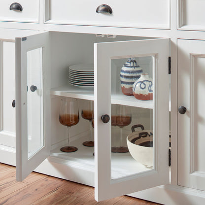 Halifax Classic White Glass 4 Door Buffet Table