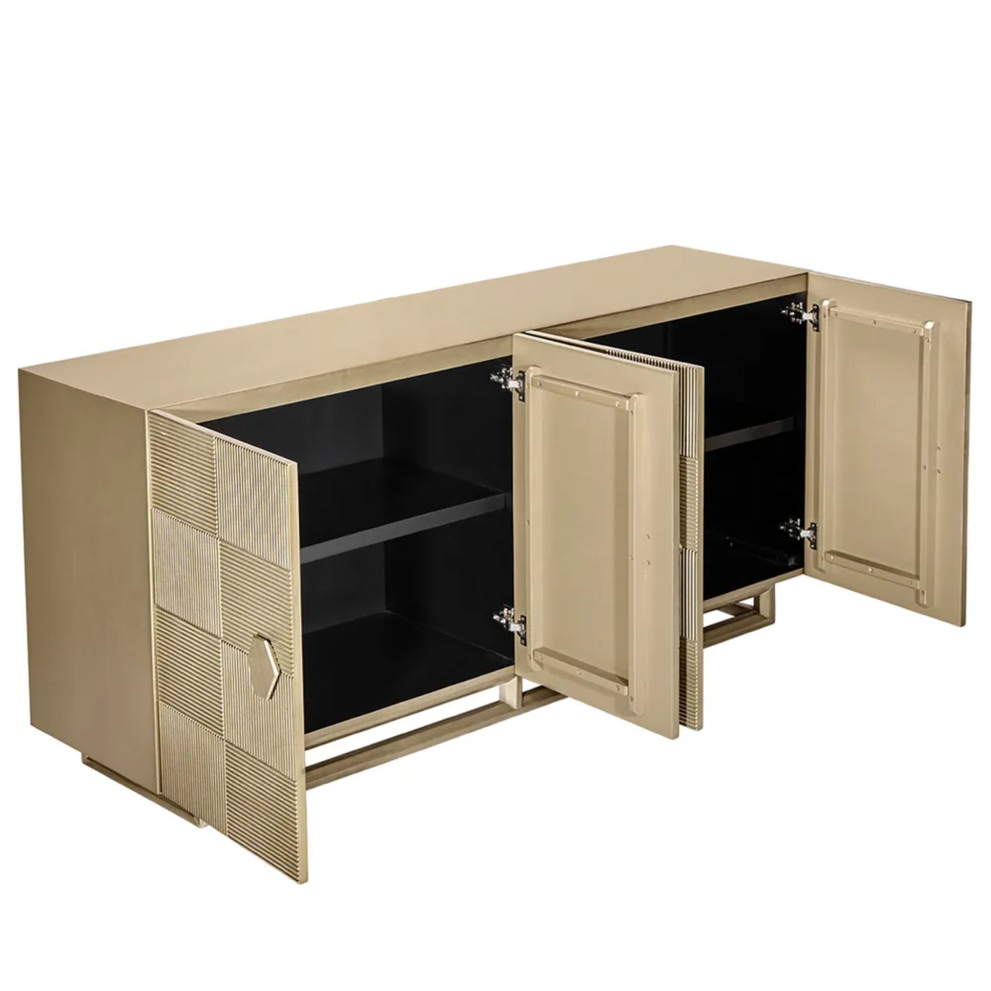 Alton Four Door Wooden Buffet Table - Antique Gold