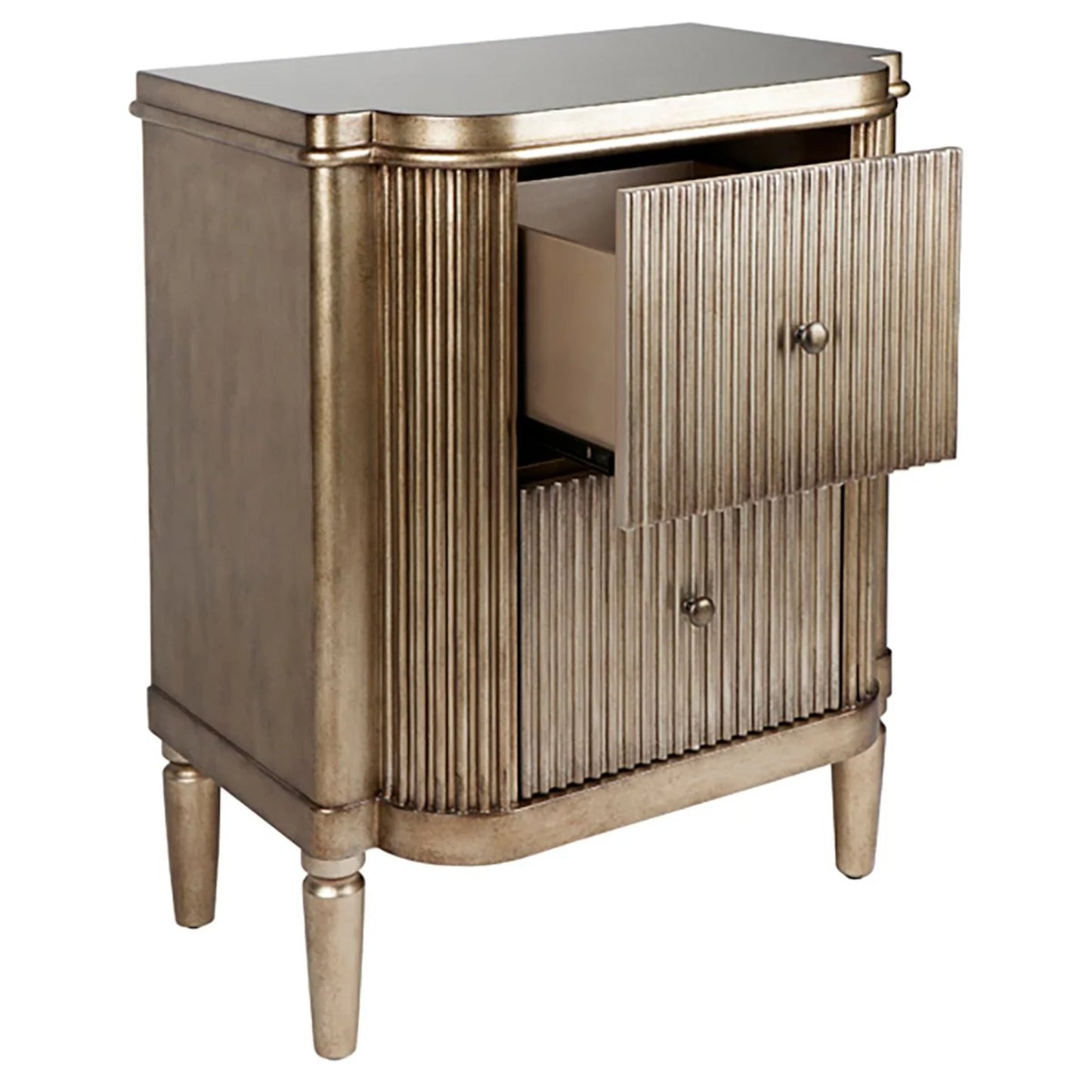 Arielle Ribbed Timber Bedside Table Bedside Table Cafe Lighting & Living