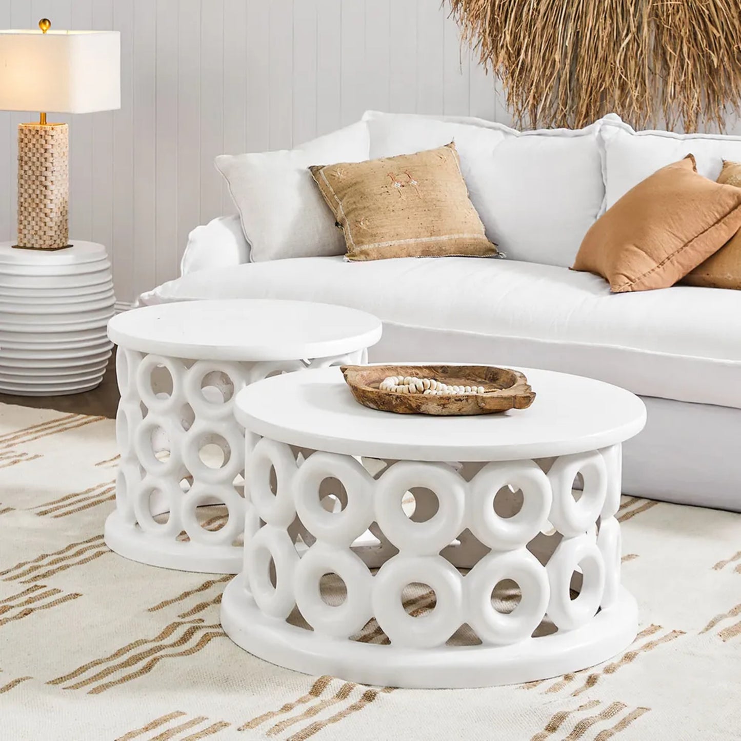 Bilgola Concrete Side Table - White