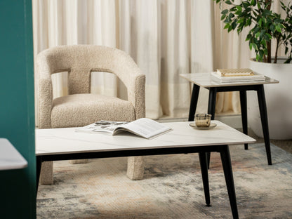 Bordeaux Boucle Fabric Occasional Armchair
