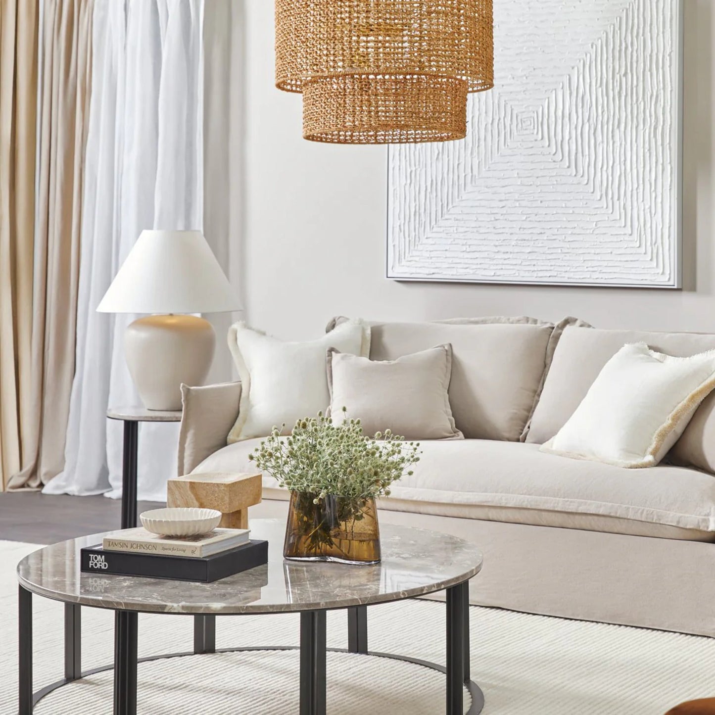 Bowie Marble Side Table Side Table Cafe Lighting & Living