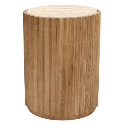 Carter Travertine Fluted Side Table