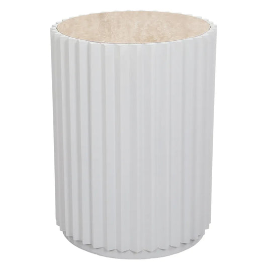 Carter Travertine Fluted Side Table