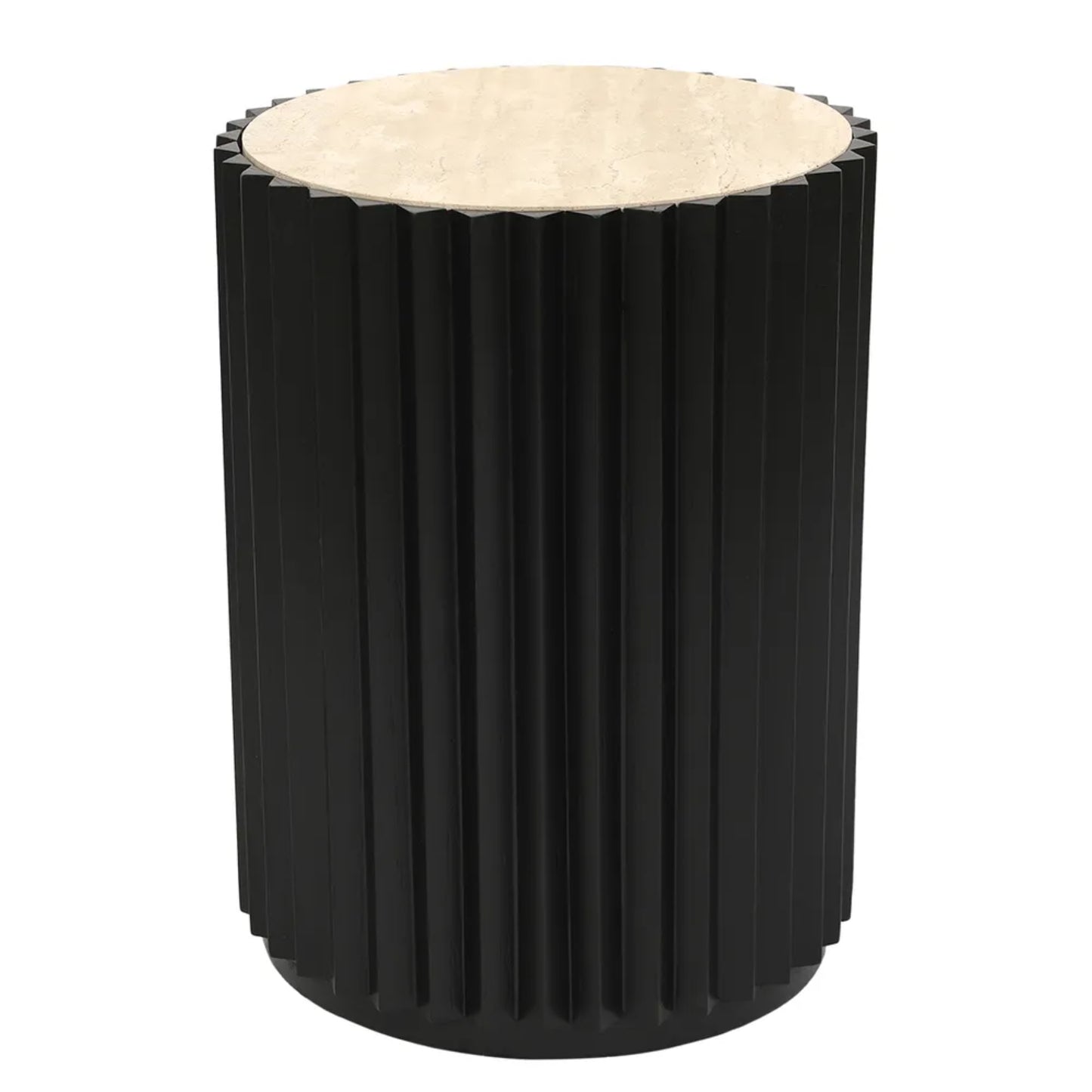 Carter Travertine Fluted Side Table