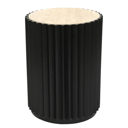 Carter Travertine Fluted Side Table
