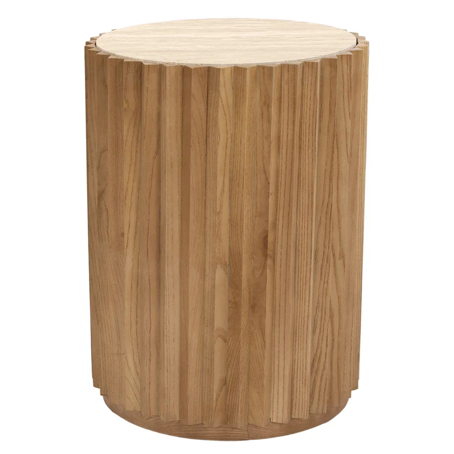 Carter Travertine Fluted Side Table