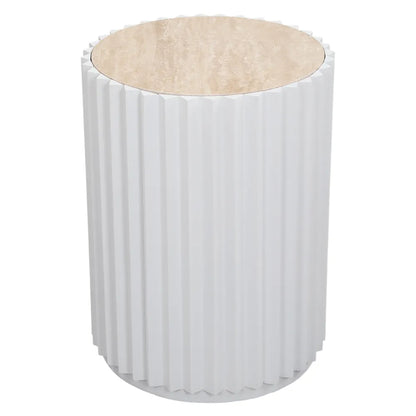 Carter Travertine Fluted Side Table