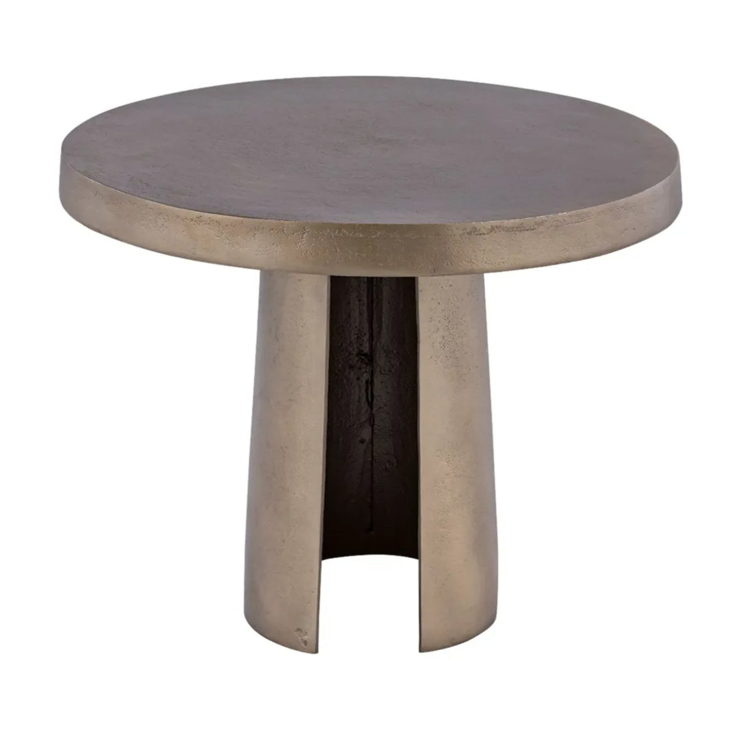 Chapman Round Sculptural Side Table - Antique Gold