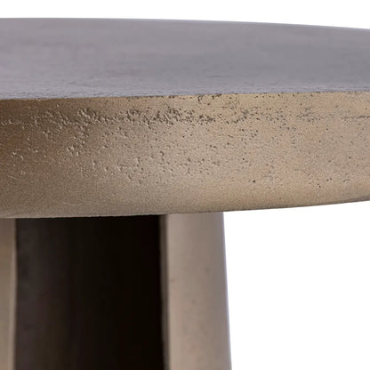 Chapman Round Sculptural Side Table - Antique Gold