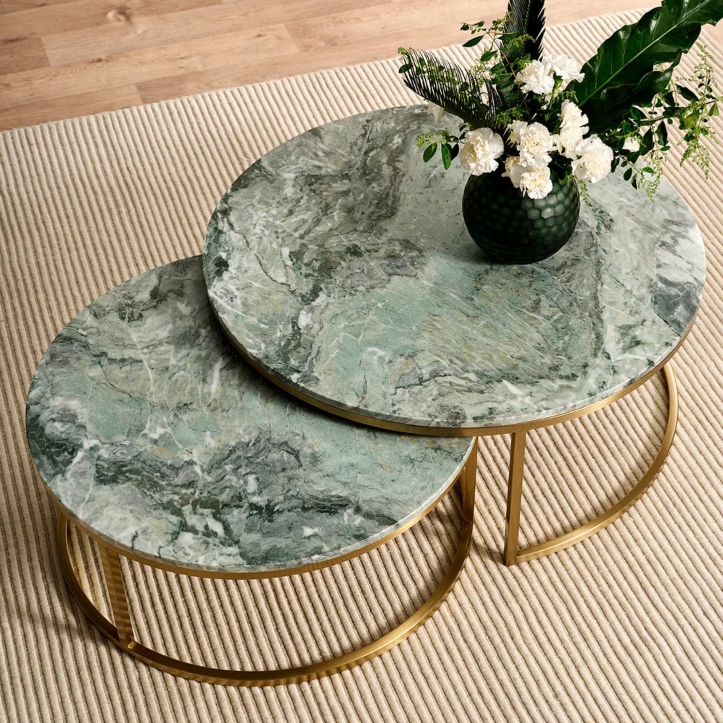 Chloe Dusty Jade Marble Nesting Coffee Table