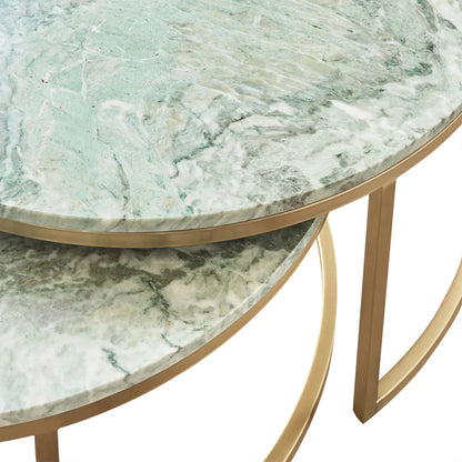 Chloe Dusty Jade Marble Nesting Coffee Table