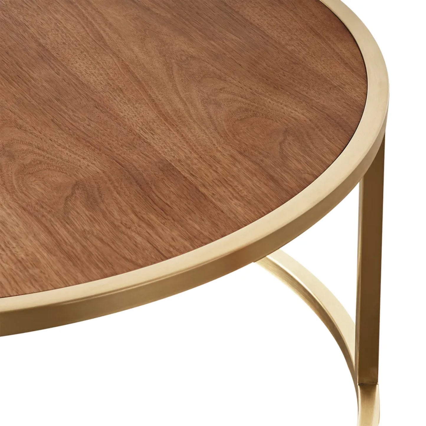 Chloe Glass and Timber Nesting Coffee Table - Gold