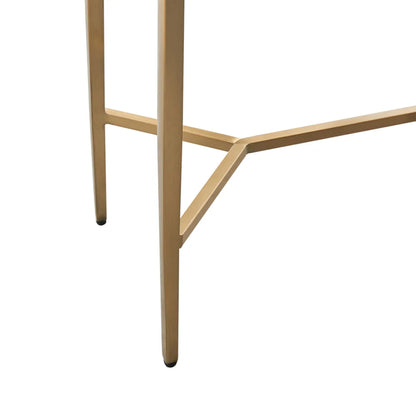 Chloe Large Rippled Glass Console Table - Gold