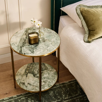 Chloe Round Jade Marble Side Table
