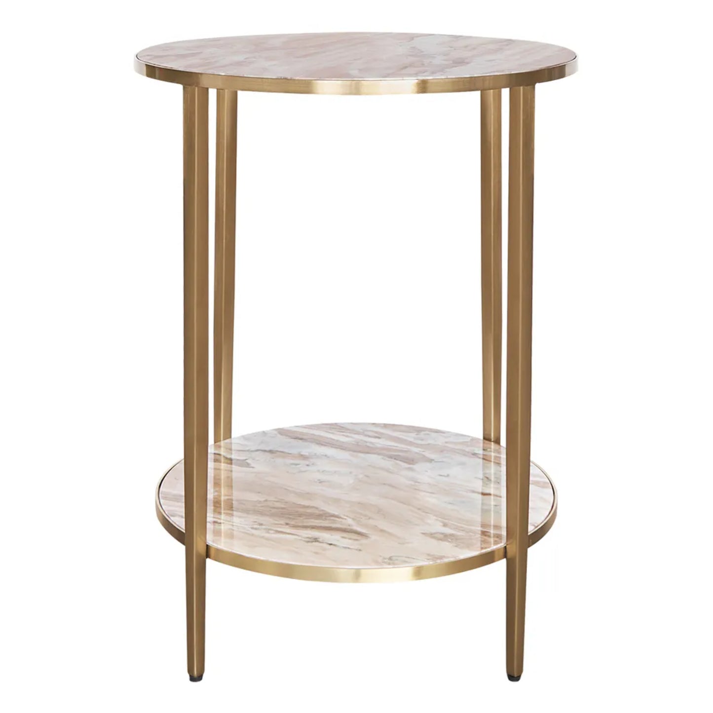 Chloe Round Pink Marble Side Table