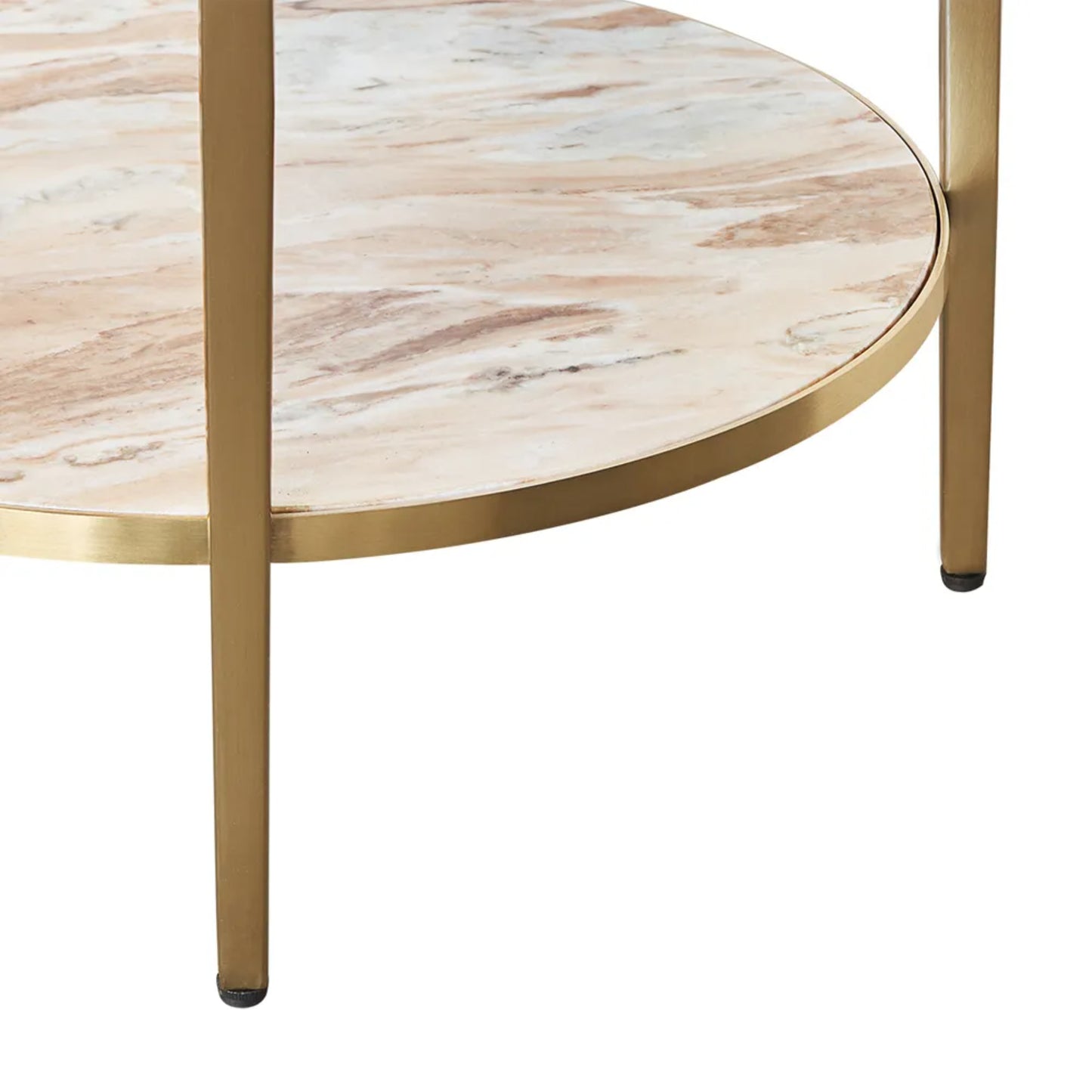 Chloe Round Pink Marble Side Table