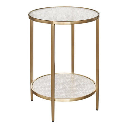 Chloe Round Rippled Glass Side Table