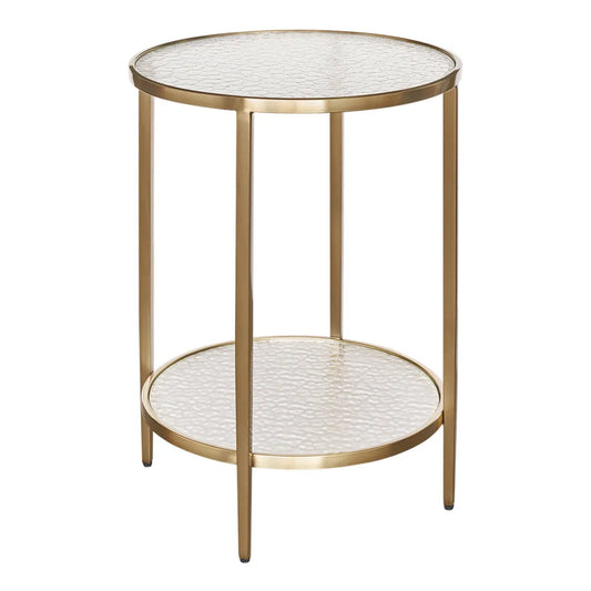 Chloe Round Rippled Glass Side Table