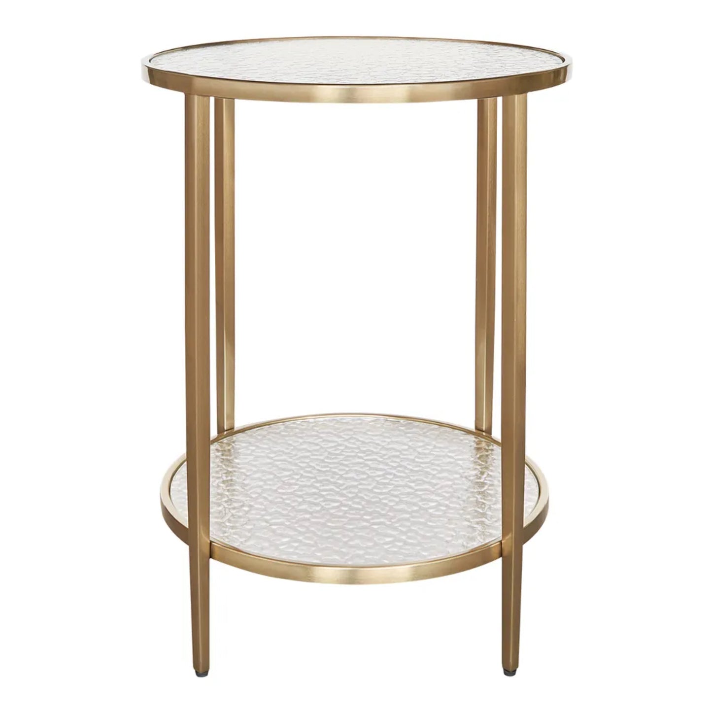 Chloe Round Rippled Glass Side Table
