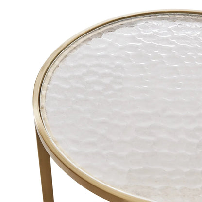Chloe Round Rippled Glass Side Table