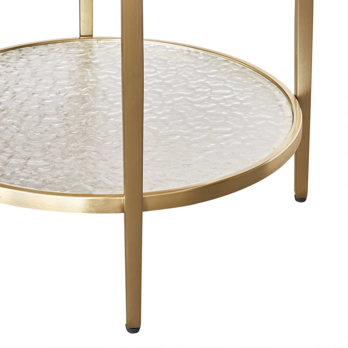 Chloe Round Rippled Glass Side Table
