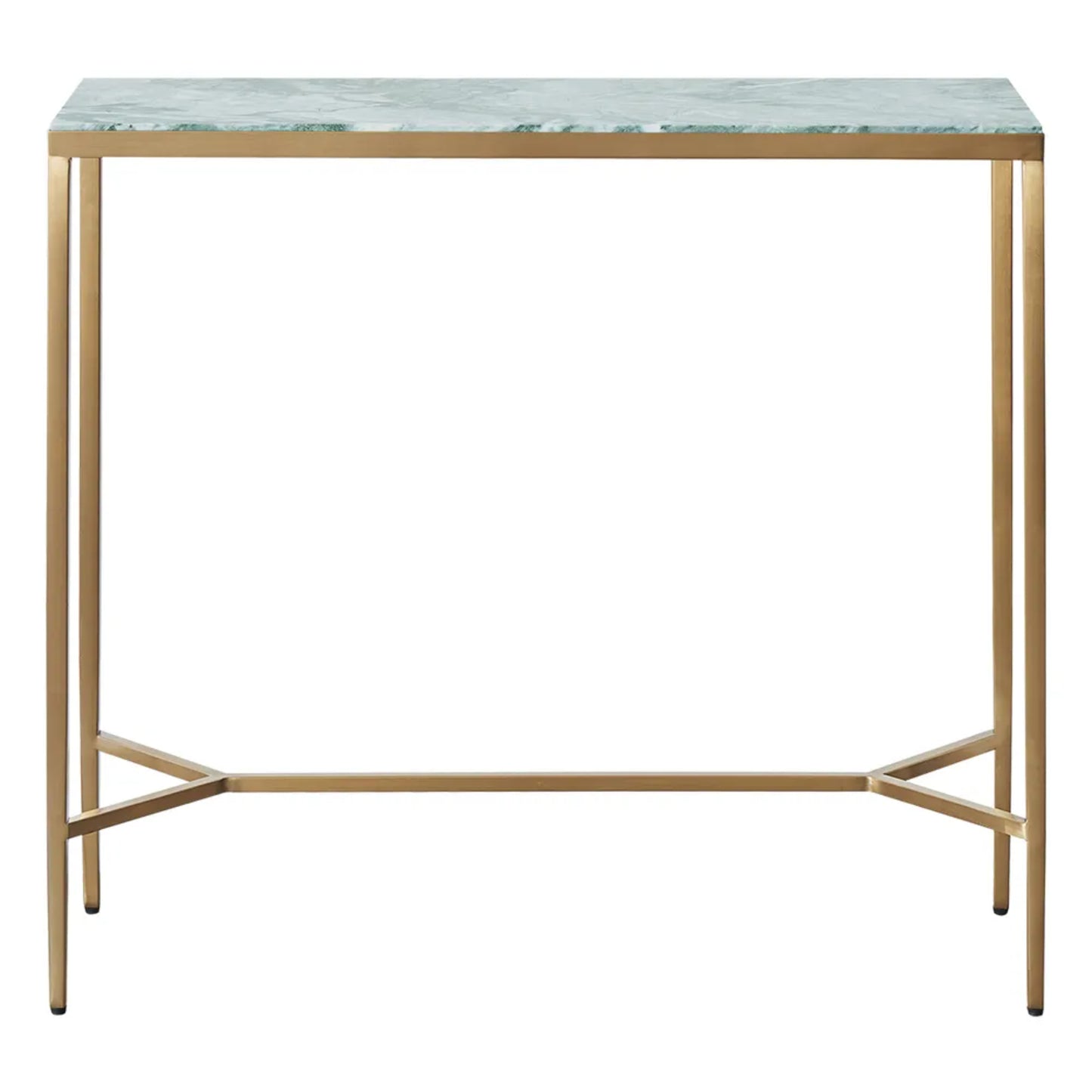 Chloe Small Dusty Jade Marble Console Table - Gold