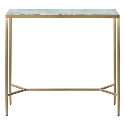 Chloe Small Dusty Jade Marble Console Table - Gold