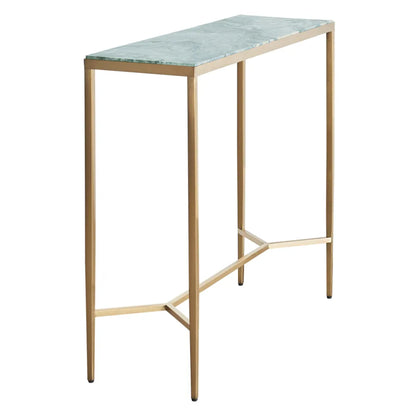 Chloe Small Dusty Jade Marble Console Table - Gold