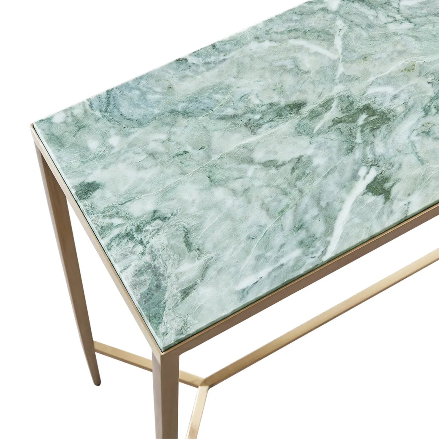 Chloe Small Dusty Jade Marble Console Table - Gold