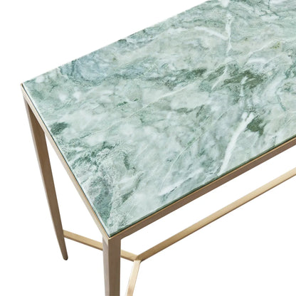 Chloe Small Dusty Jade Marble Console Table - Gold