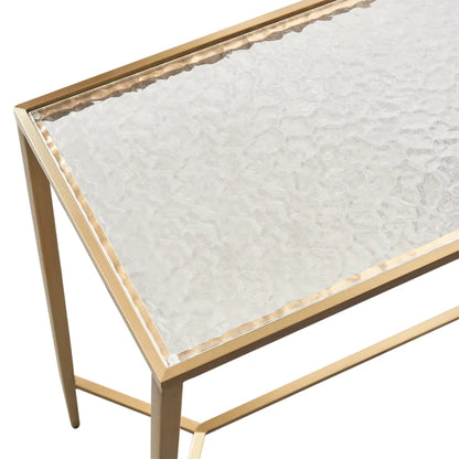 Chloe Small Rippled Glass Console Table - Gold