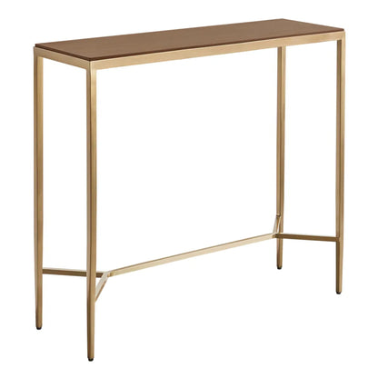 Chloe Small Timber Console Table - Gold