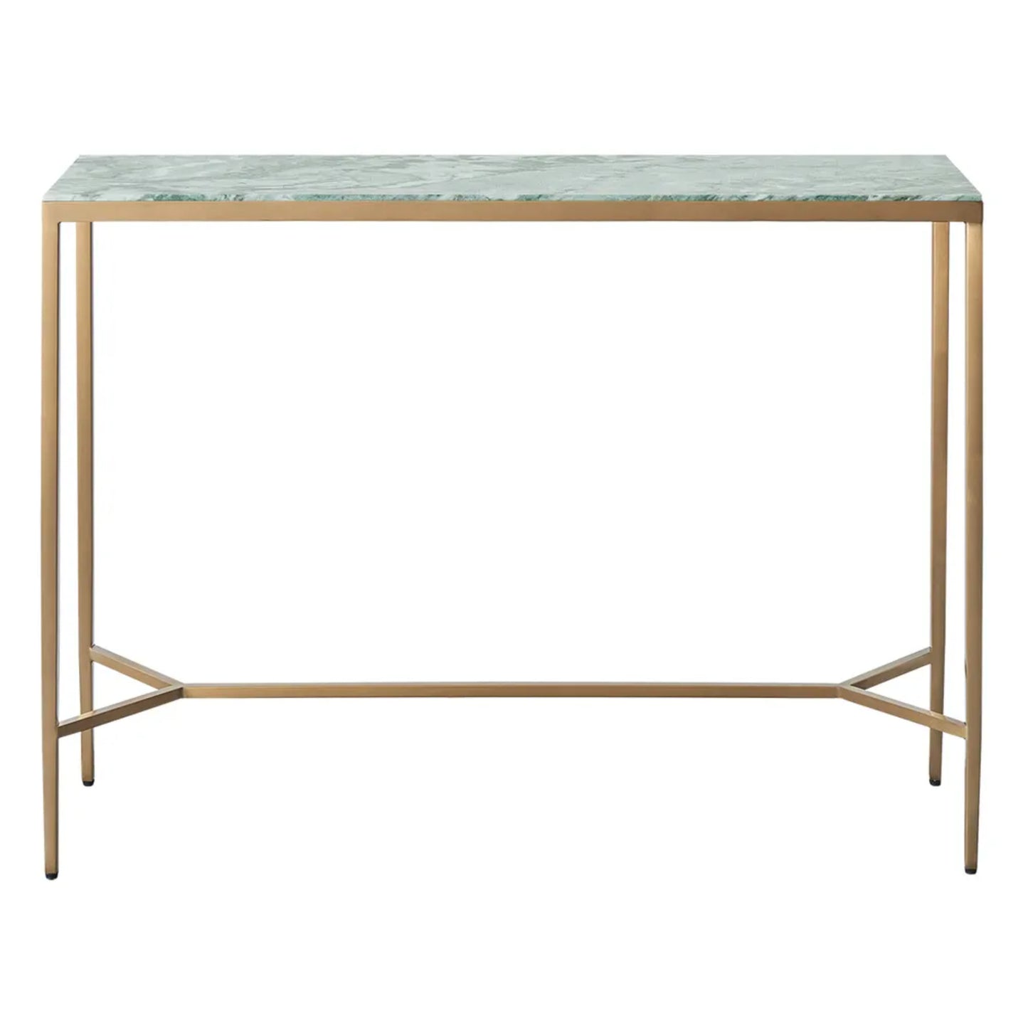Chloe Small Dusty Jade Marble Console Table - Gold
